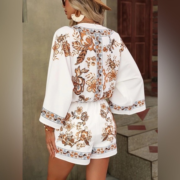 Boho floral Print Two piece top and bottom all sizes - Picture 3 of 5